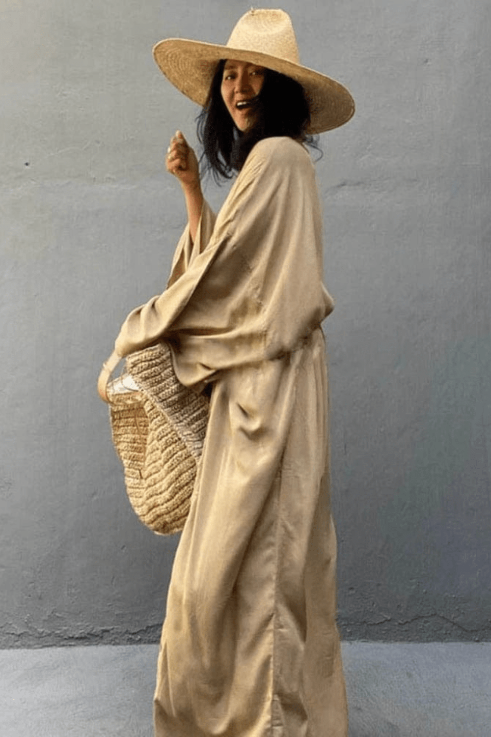 Kimono Beige Élégant et Confortable