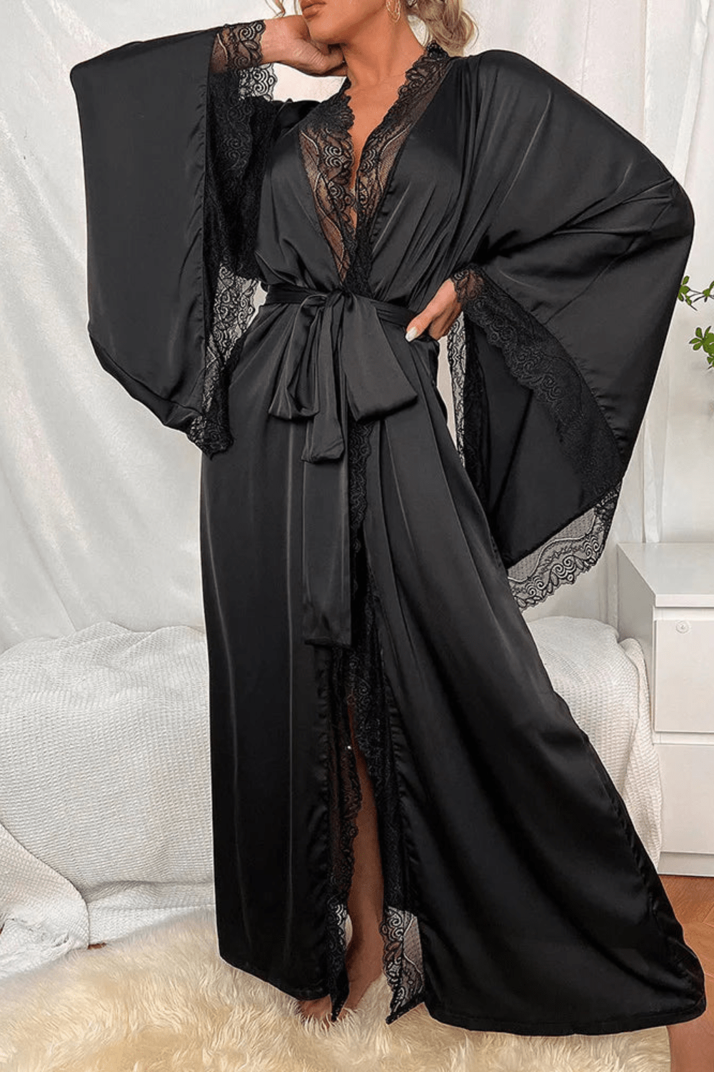 Kimono Long Noir - Élégance et Confort