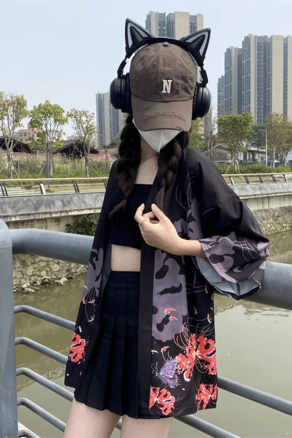 Kimono Noir Élégant et Confortable