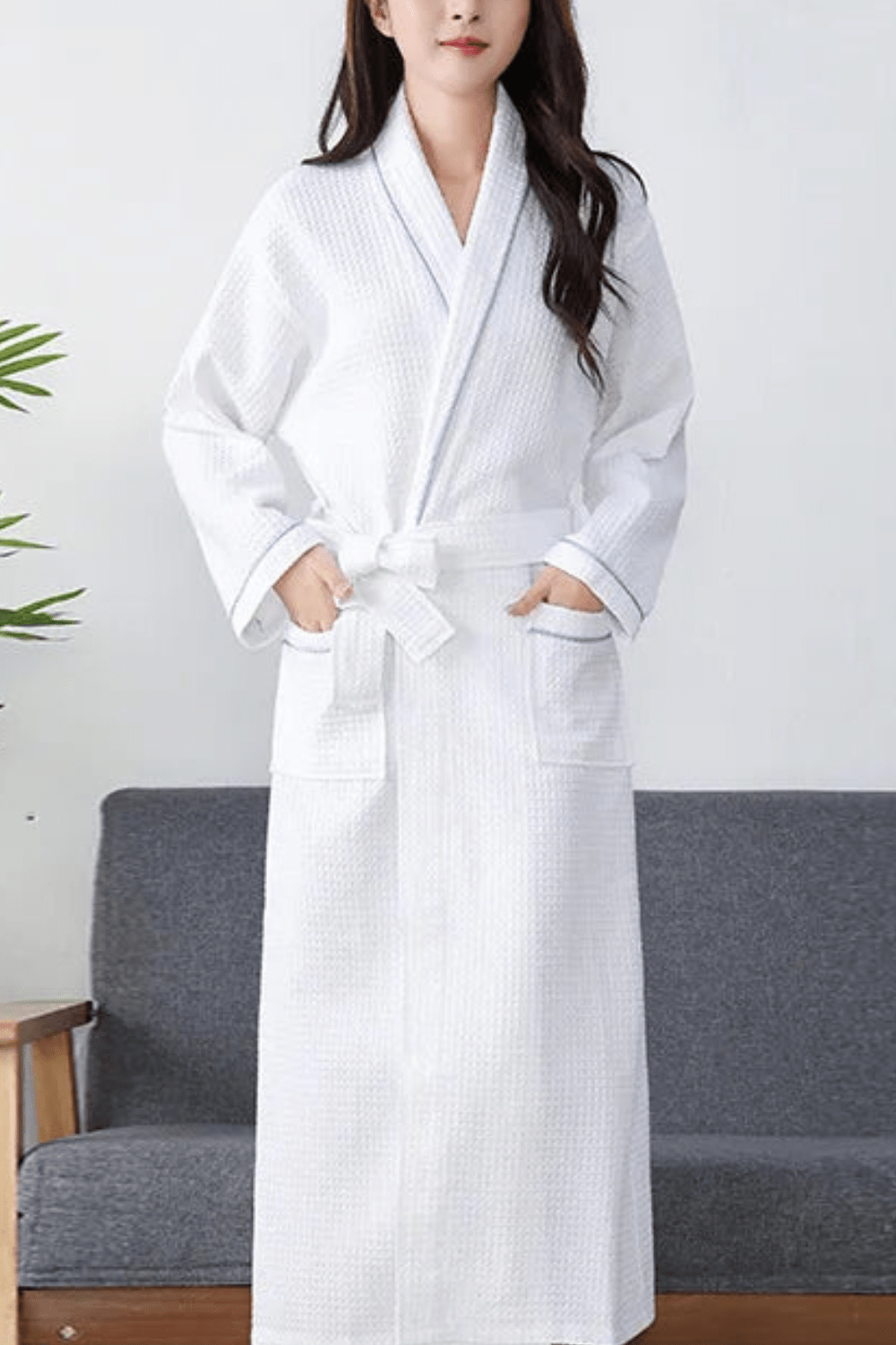 Peignoir de Bain Blanc - Confort et Élégance