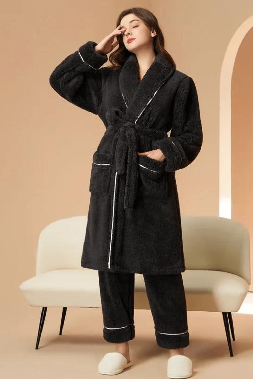 Peignoir de Bain en Éponge - Confort et Élégance