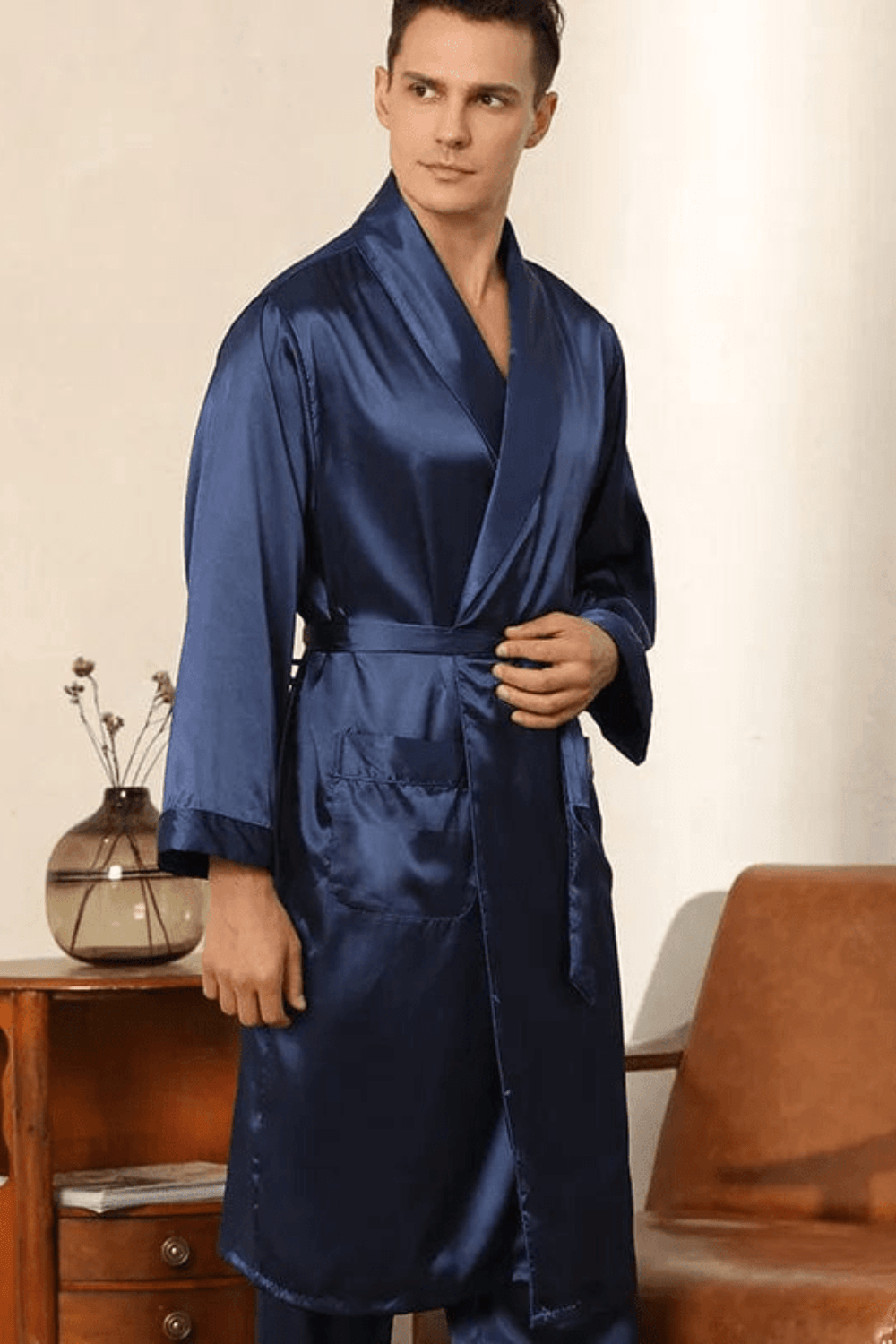 Peignoir Homme Bleu Marine - Élégance et Confort