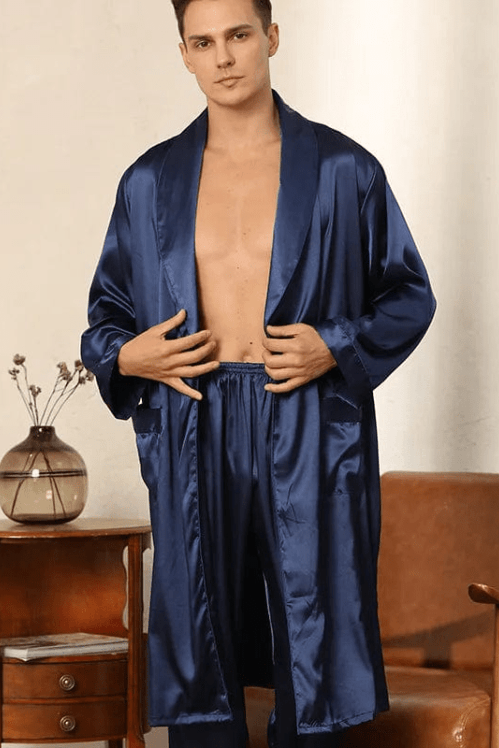 Peignoir Homme Bleu Marine - Élégance et Confort