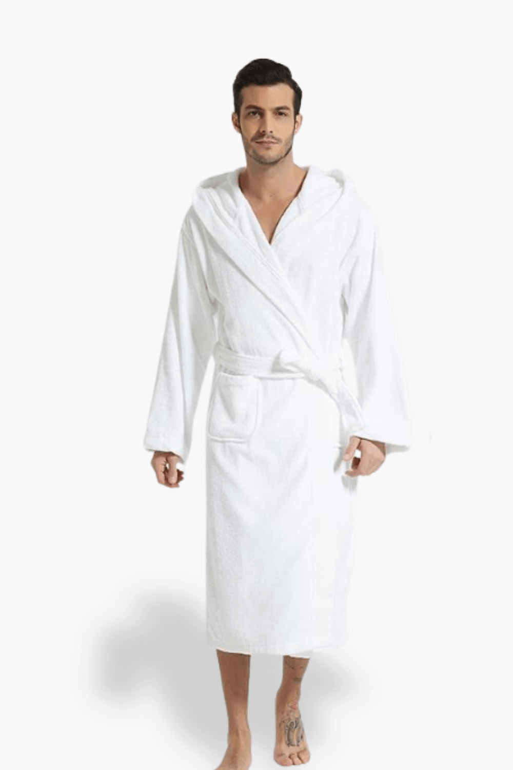 Peignoir Homme Capuche en Coton - Confort et Élégance