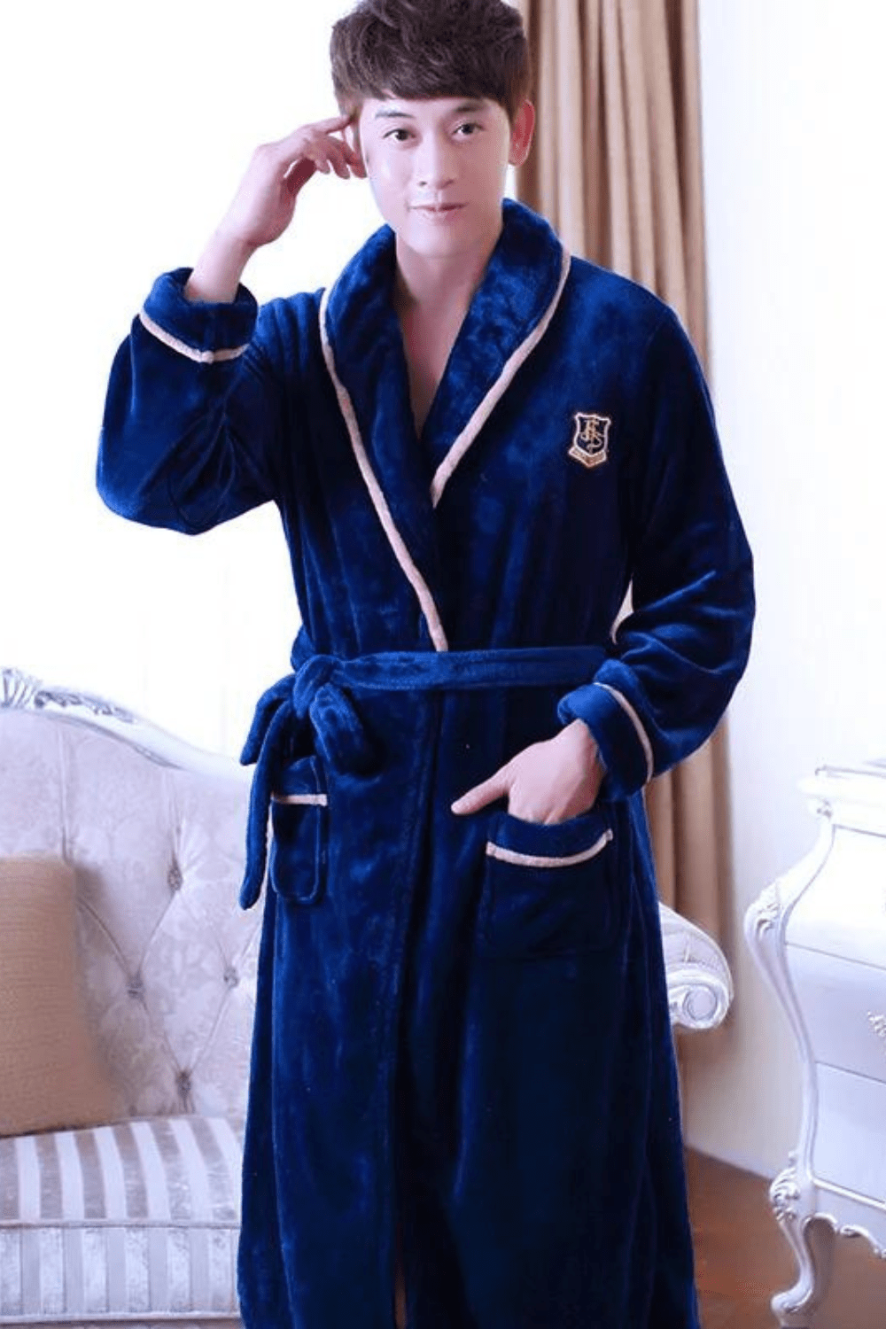 Peignoir Homme en Velours - Confort et Élégance