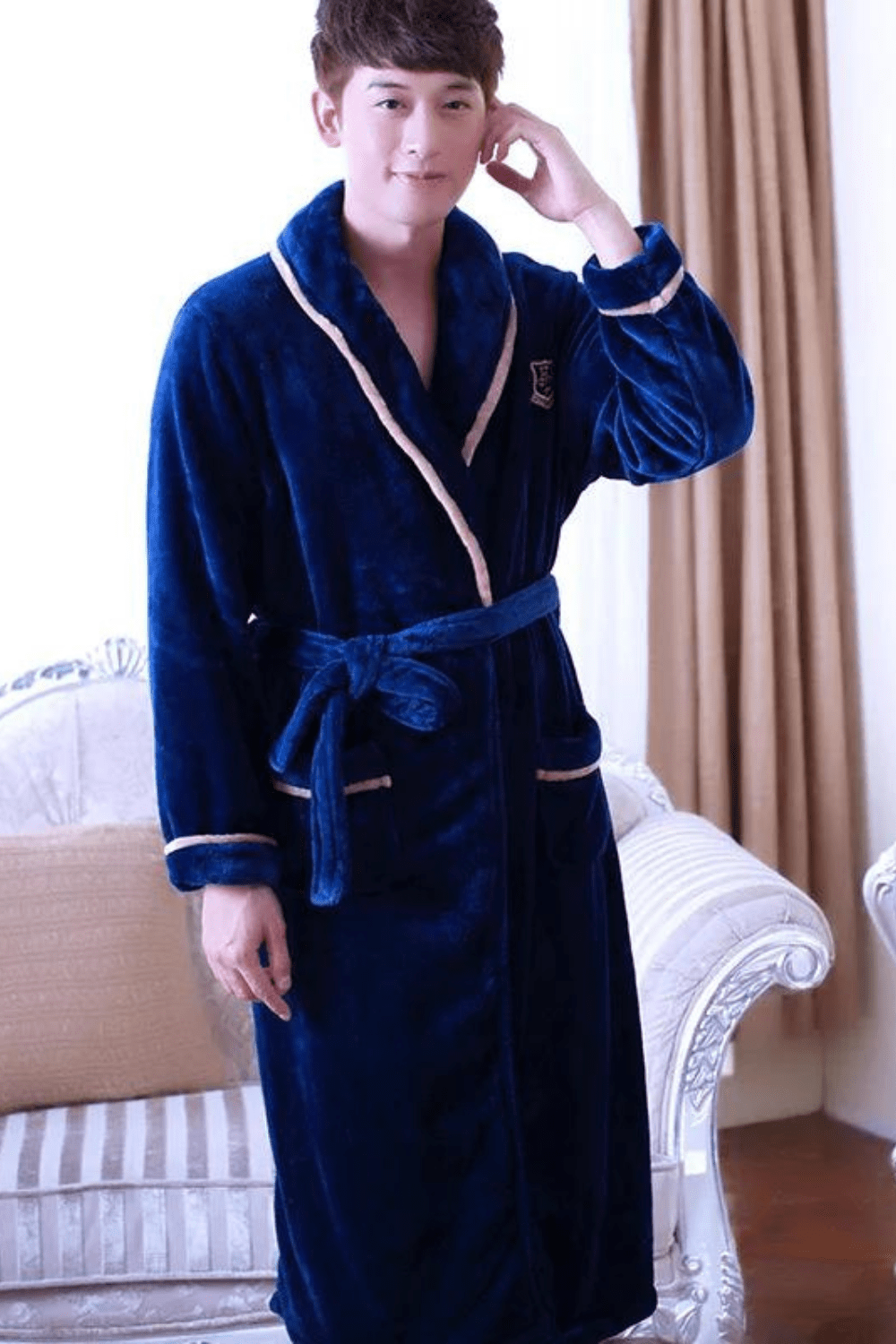 Peignoir Homme en Velours - Confort et Élégance